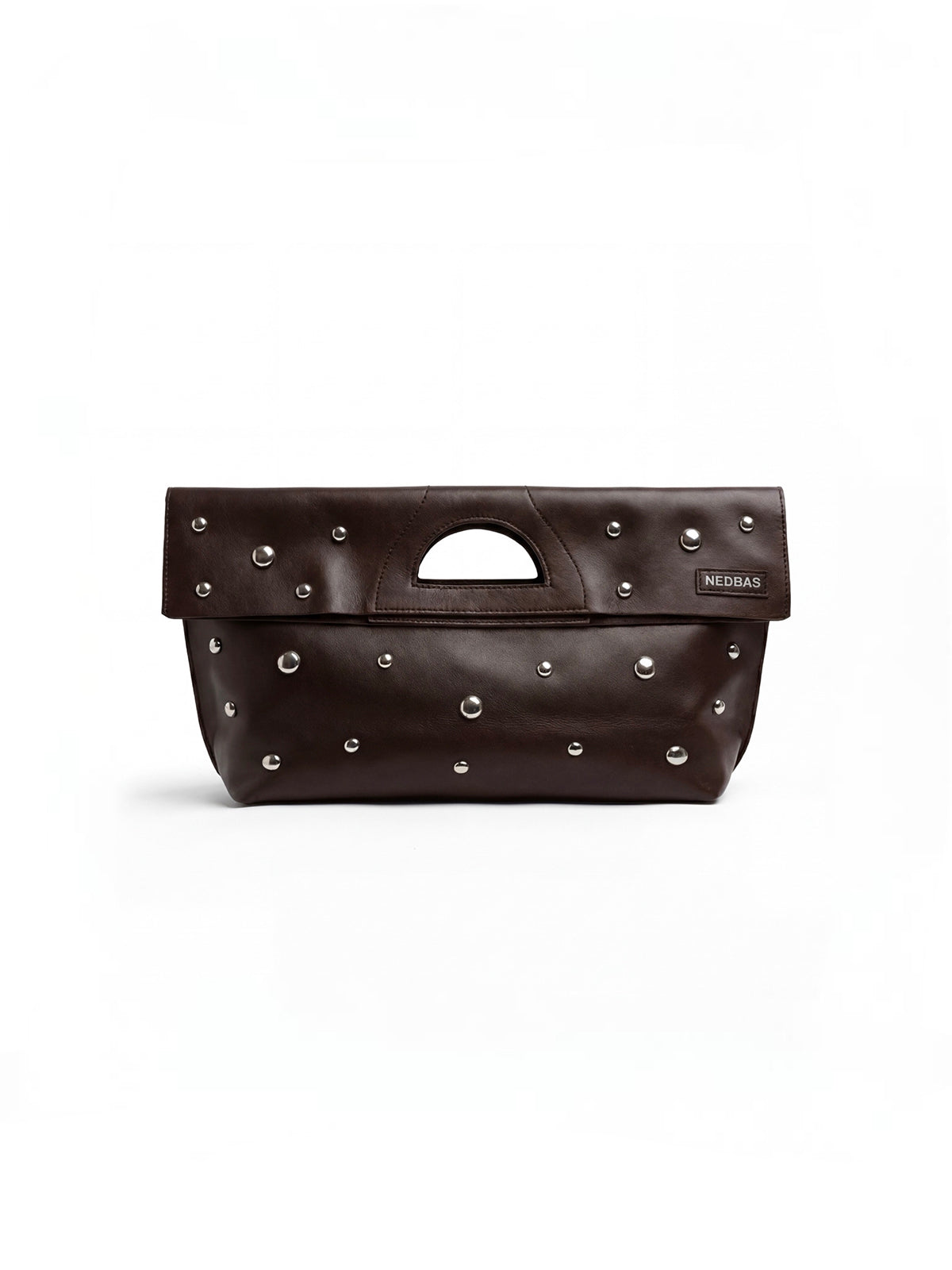 Bag Rignon Mini with Half-Sphere Metal Studs Chocolate