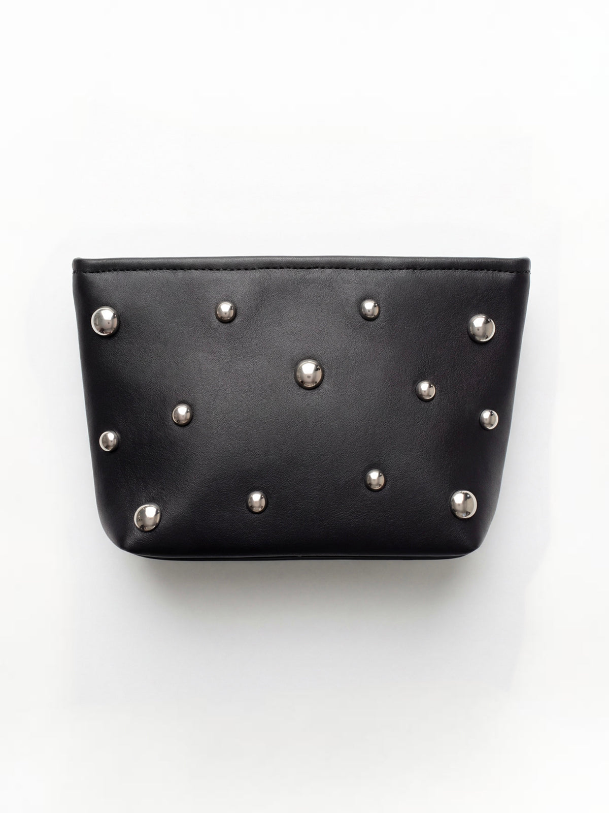 Makeup Bag with half-sphere Studs Black, L