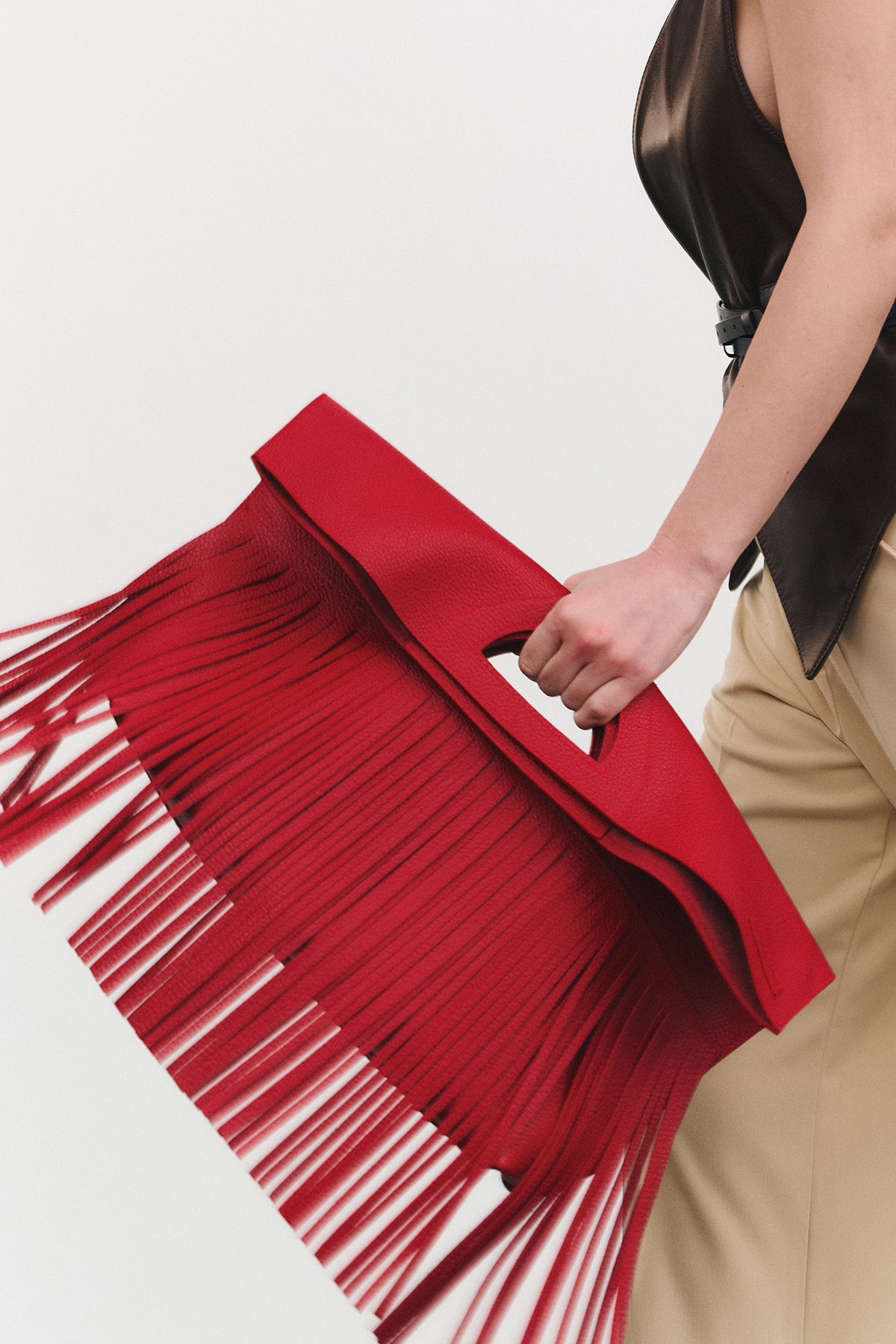 Bag RIGfringe Mini Red Textured Leather