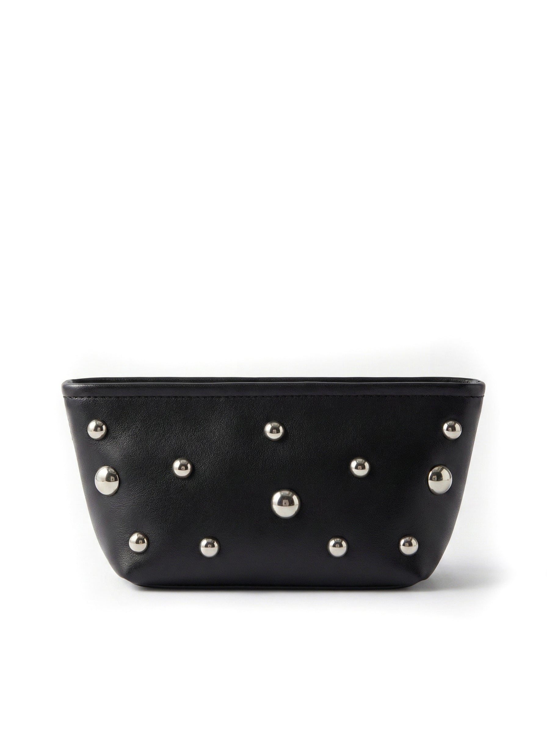 Makeup Bag with half-sphere Studs Black, S