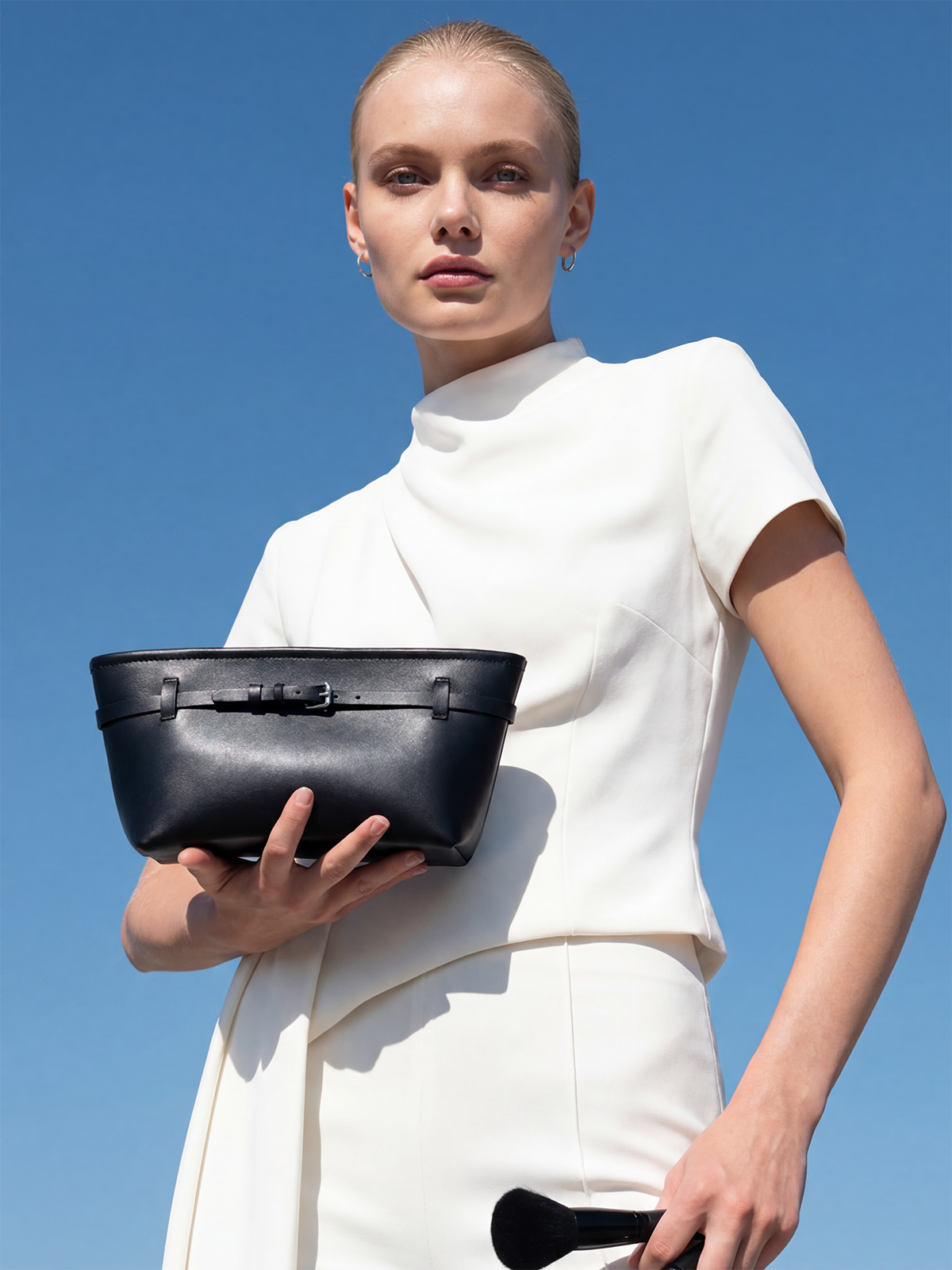 Makeup Bag with Strap Black, S