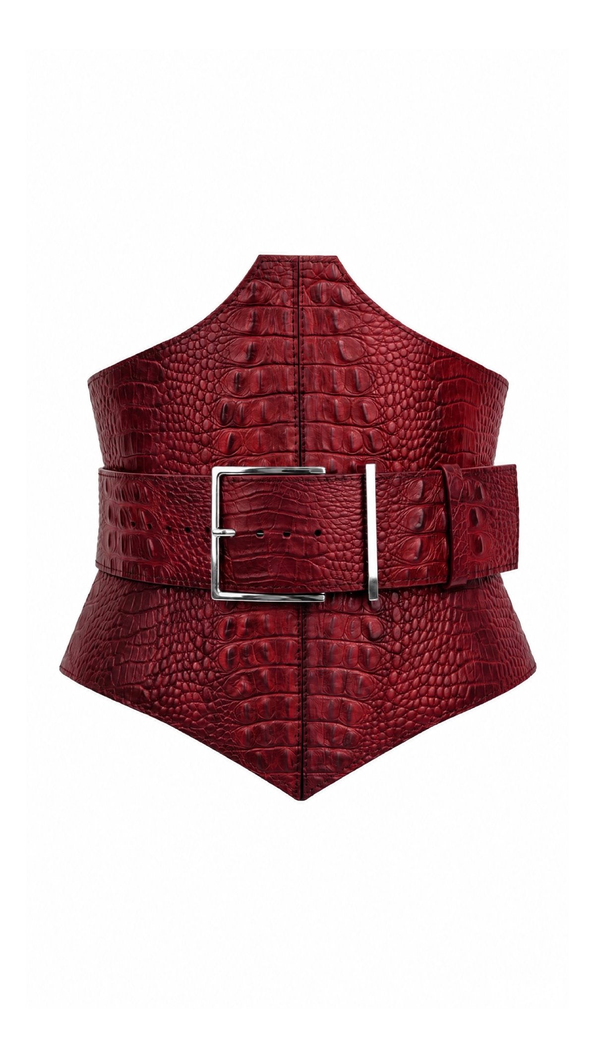 Corset CALISTA Red Crocodile-Embossed Leather