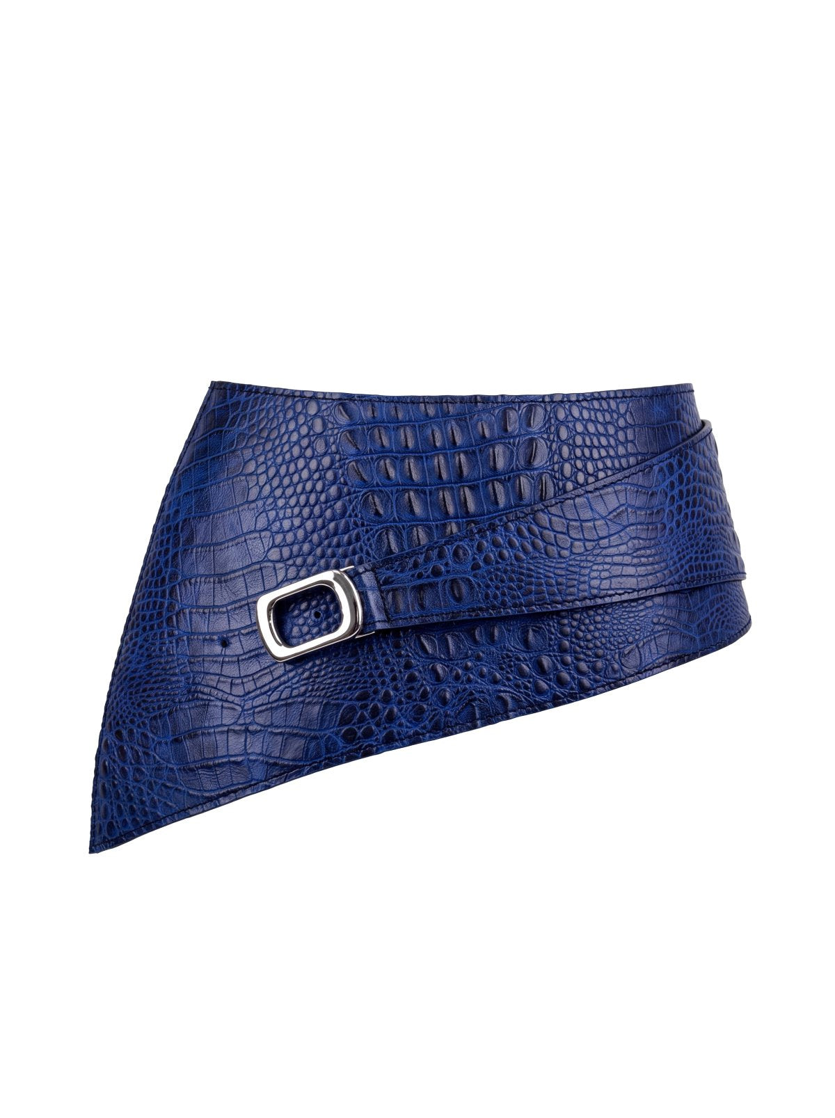 Basque EVORA Blue Crocodile-Embossed Leather