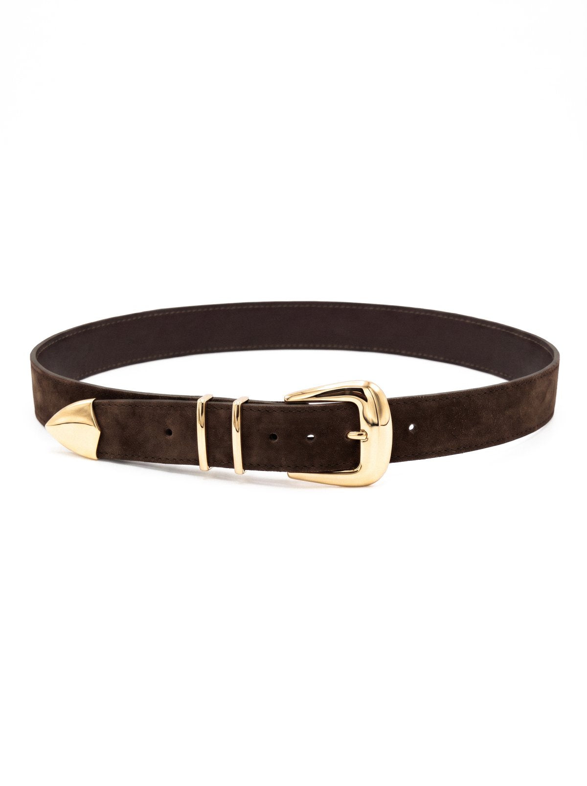 Belt SAVLER Chocolate Suede