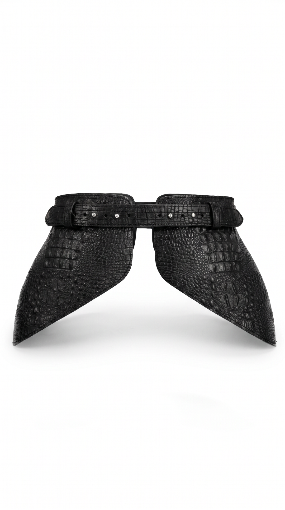 Basque CARLA Black Crocodile-Embossed Leather