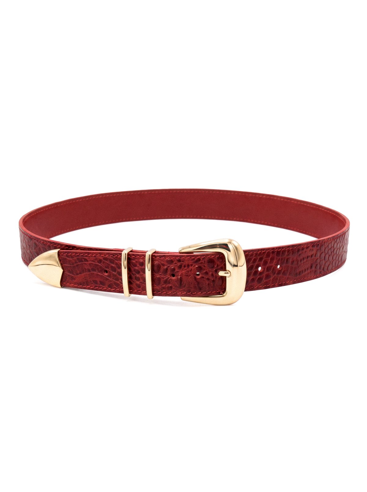 Belt SABLER Red Crocodile-Embossed Leather