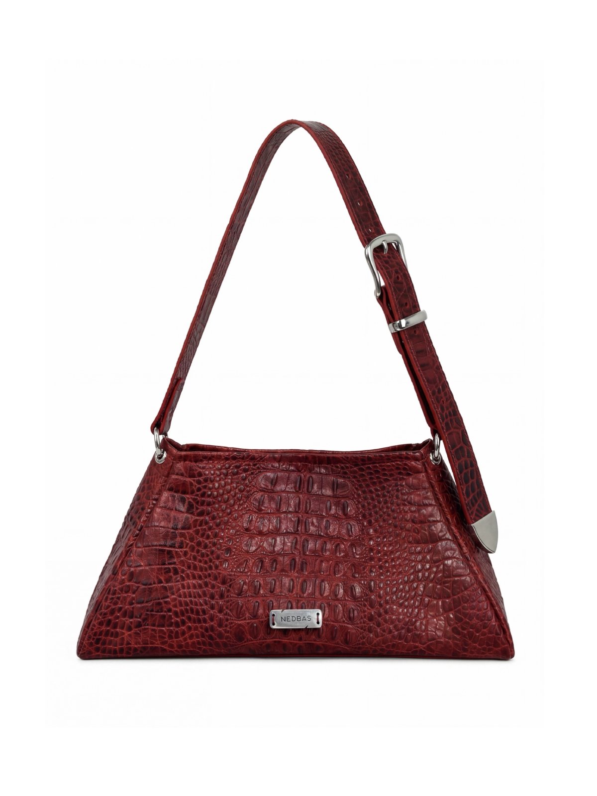 Bag FOLD Red Crocodile-Embossed Leather