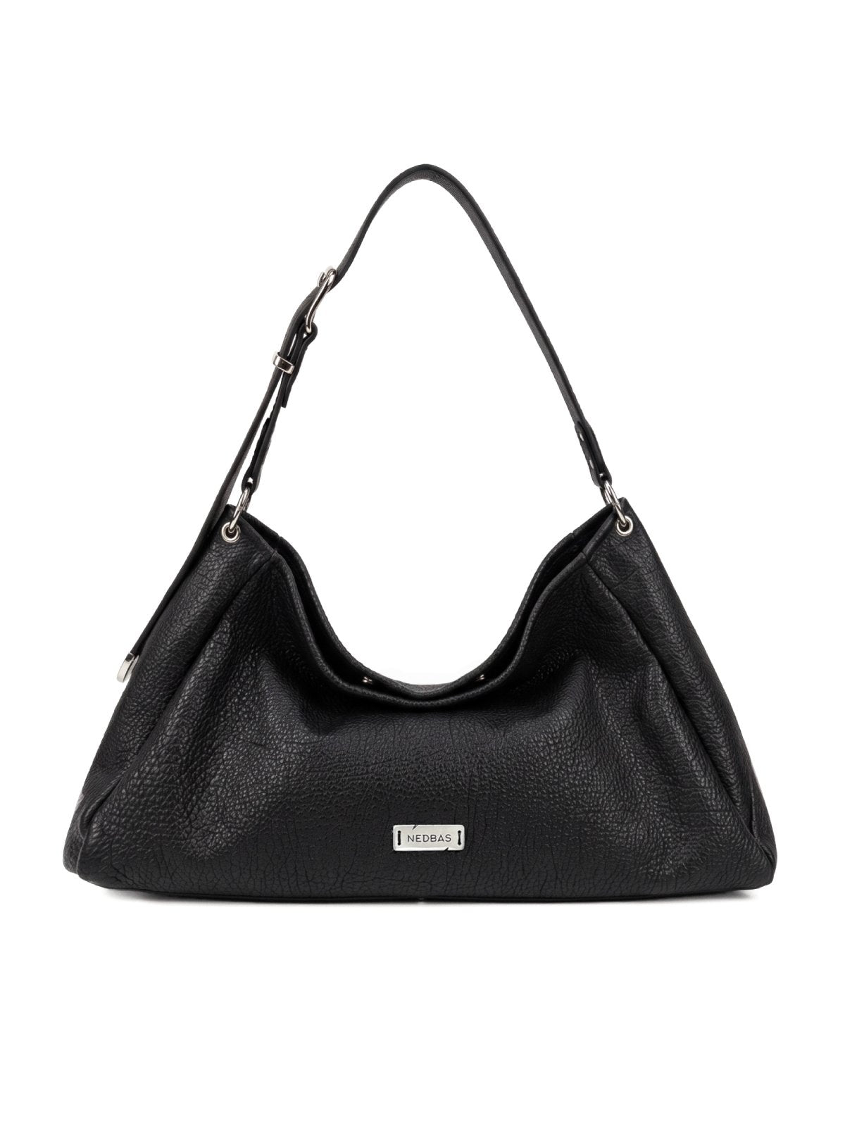 Bag FOLD MAXI Black Textured Leather