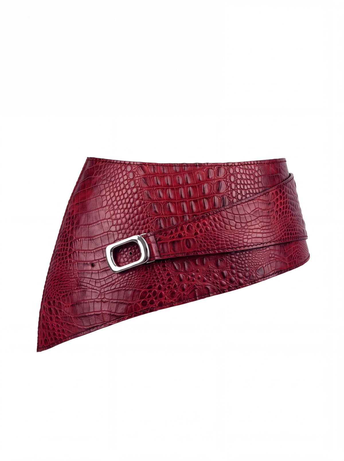 Basque EVORA Red Crocodile-Embossed Leather