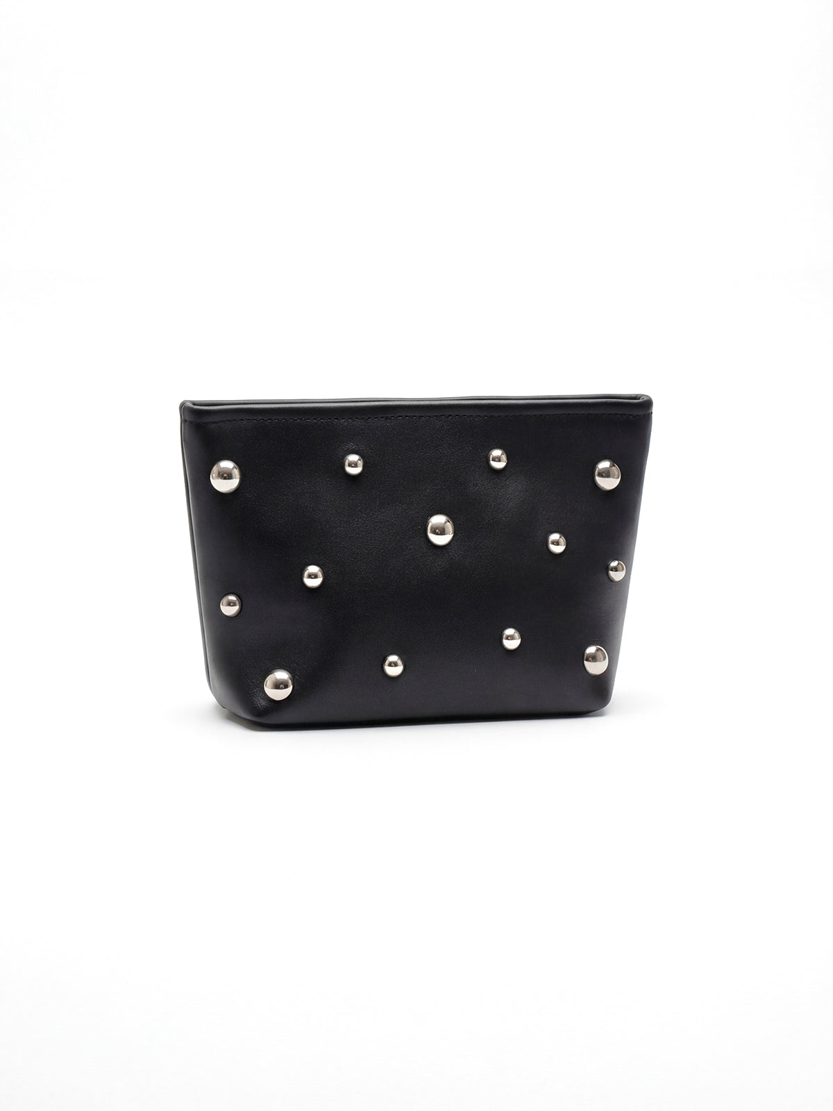 Makeup Bag with half-sphere Studs Black, L