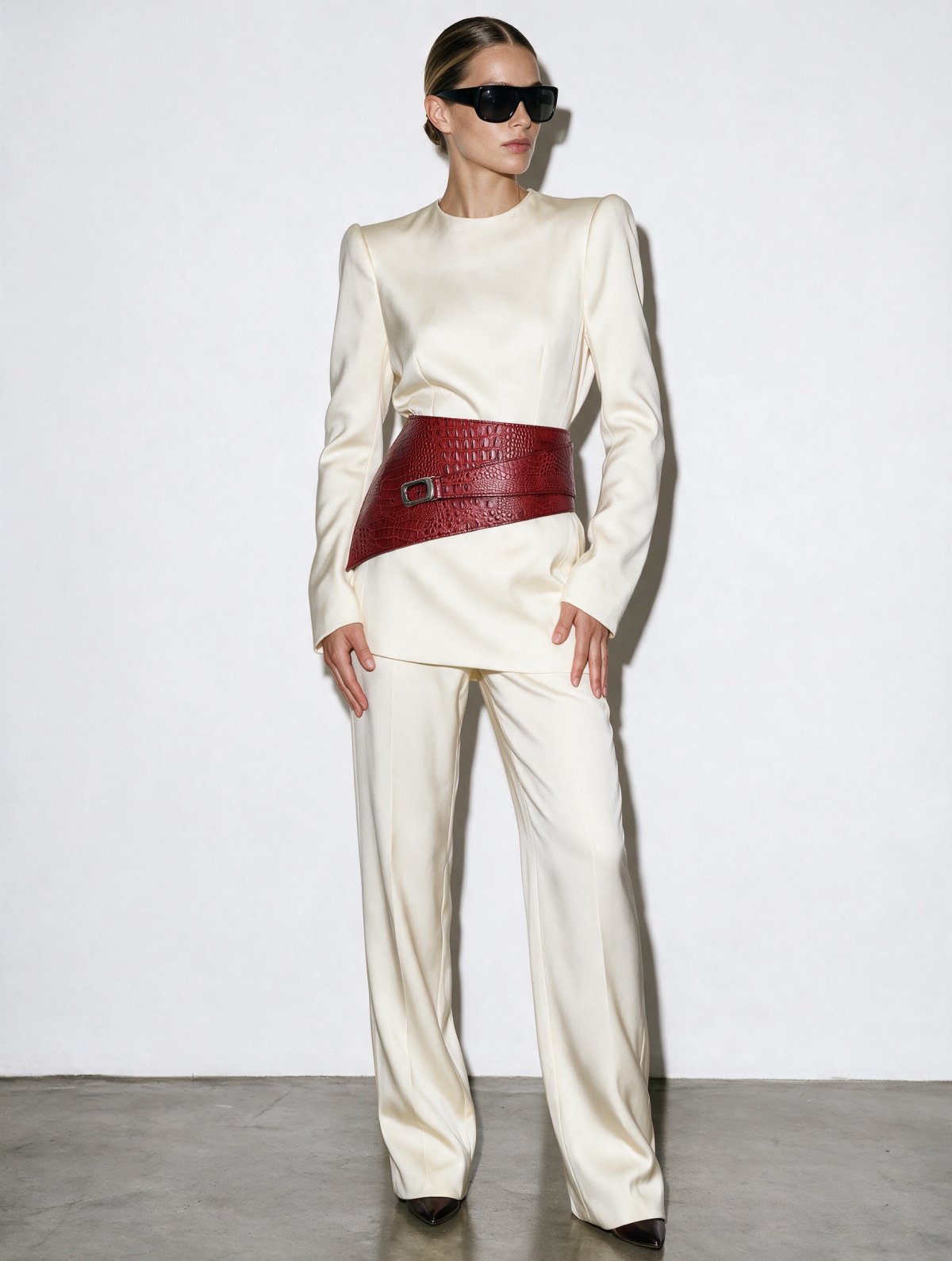 Basque EVORA Red Crocodile-Embossed Leather
