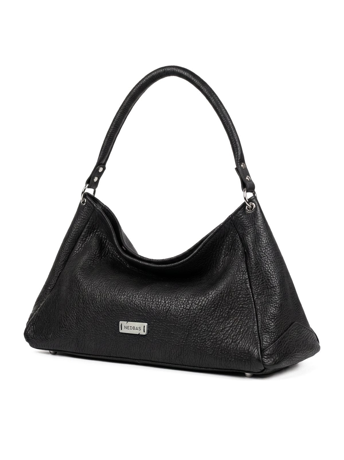 Bag FOLD MAXI Black Textured Leather