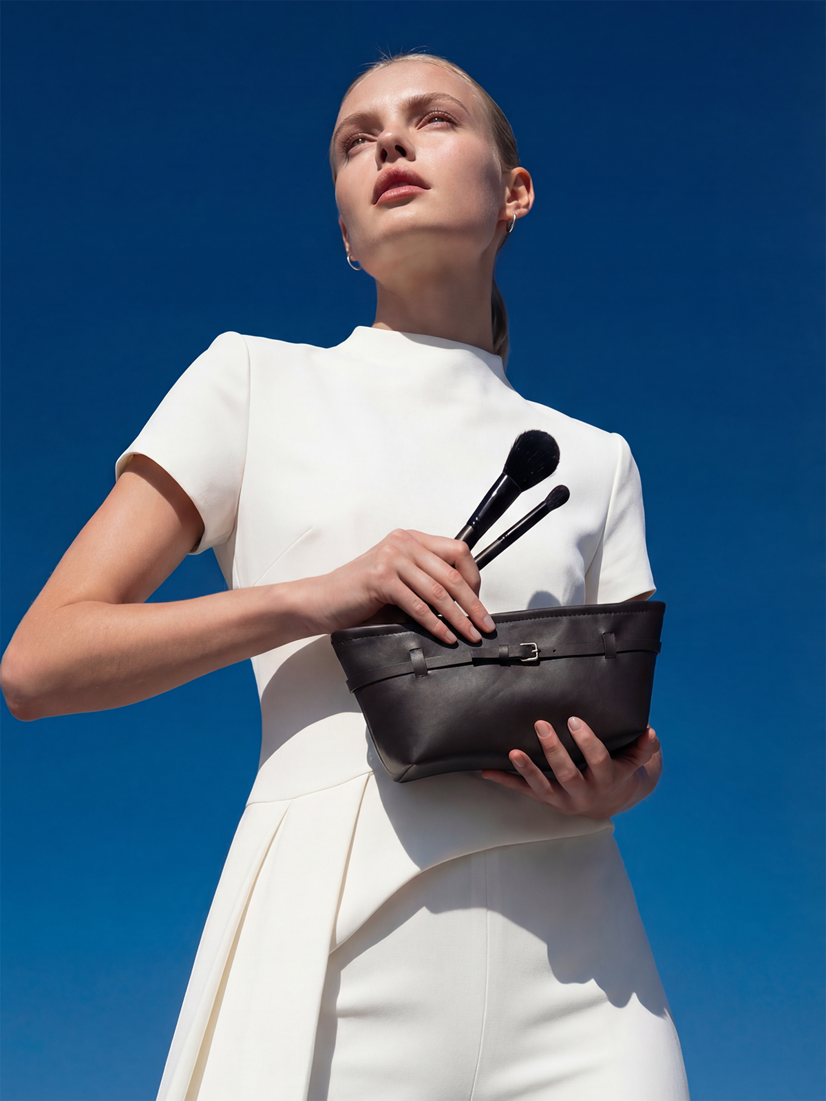 Makeup Bag with Strap Black, S