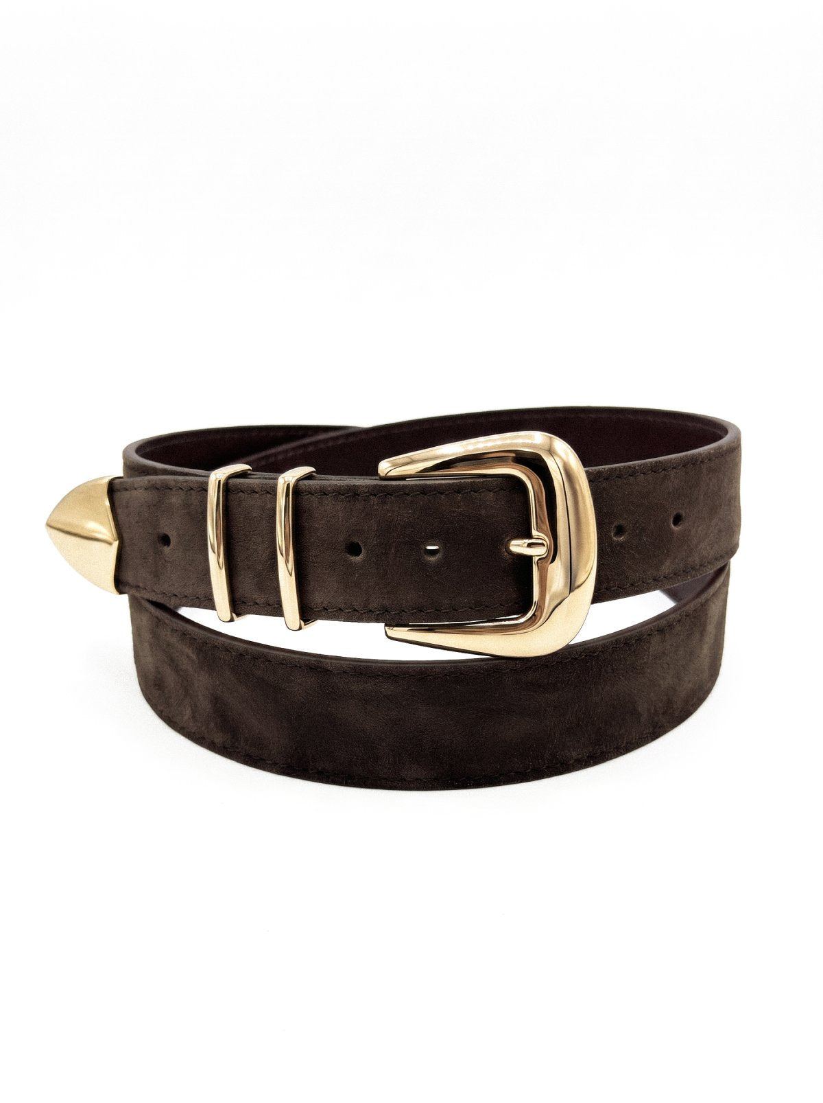 Belt SAVLER Chocolate Suede