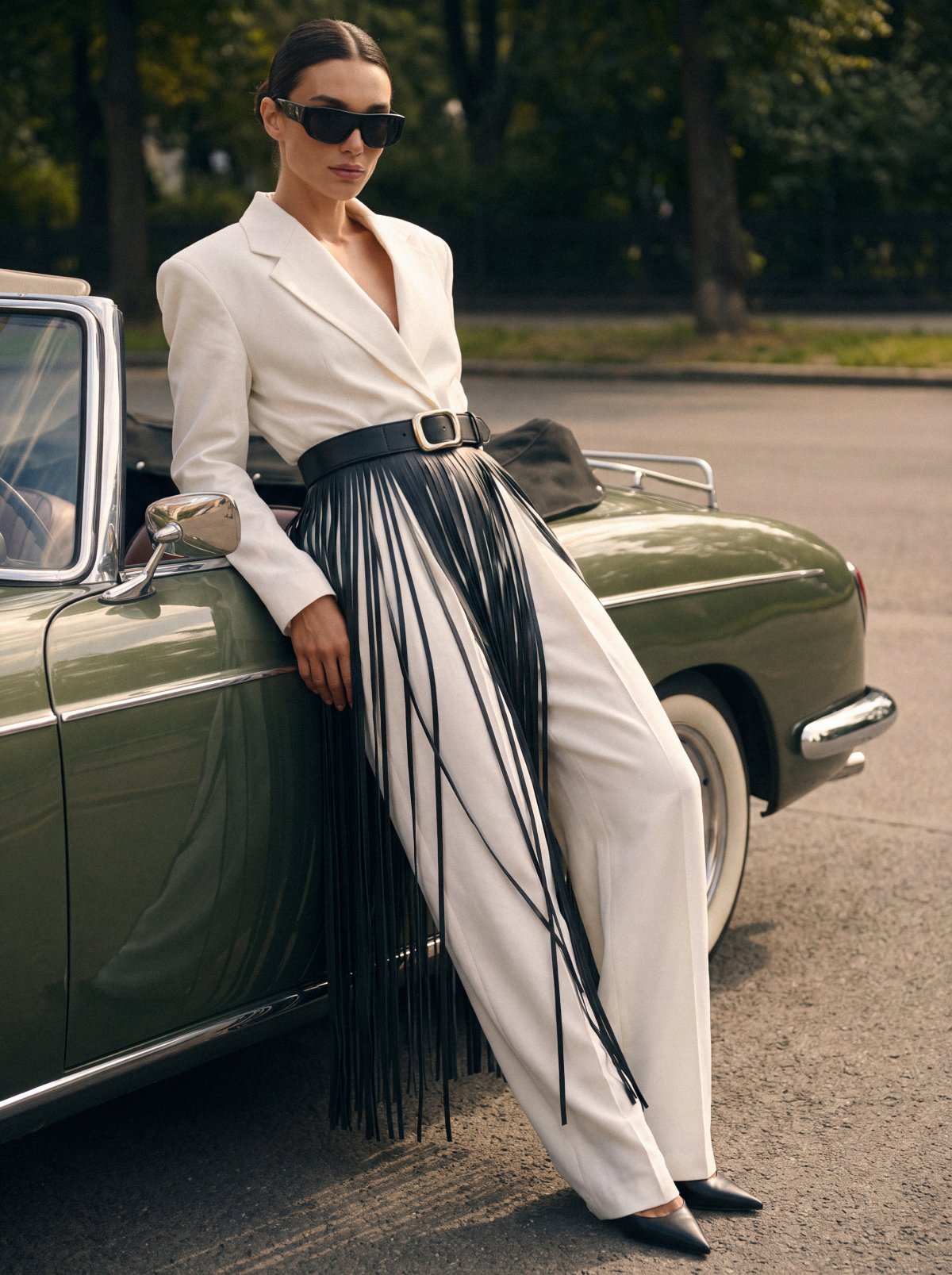 Belt ADELIA Black with Fringe