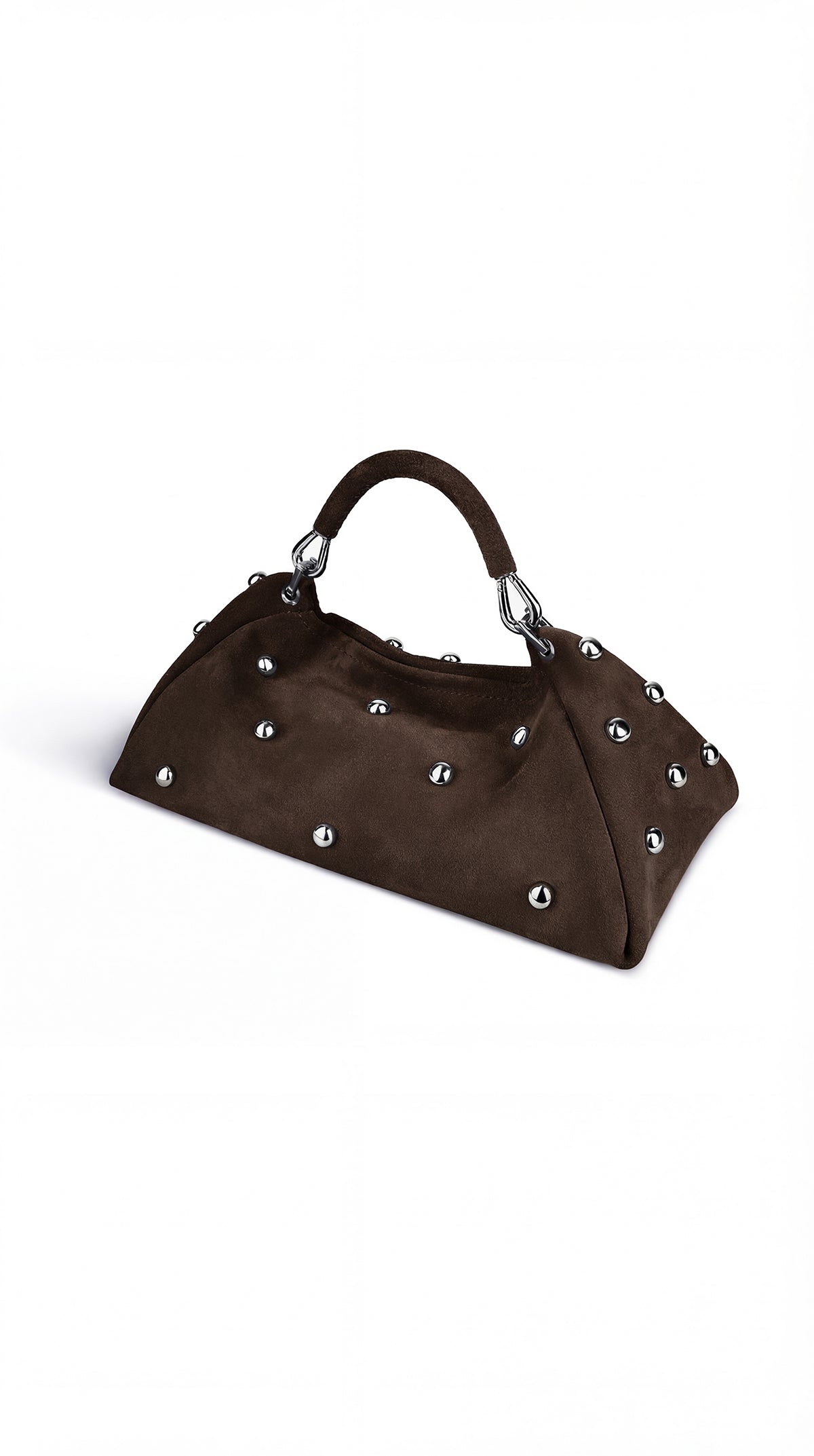 Bag ALMA Chocolate with half-sphere Studs