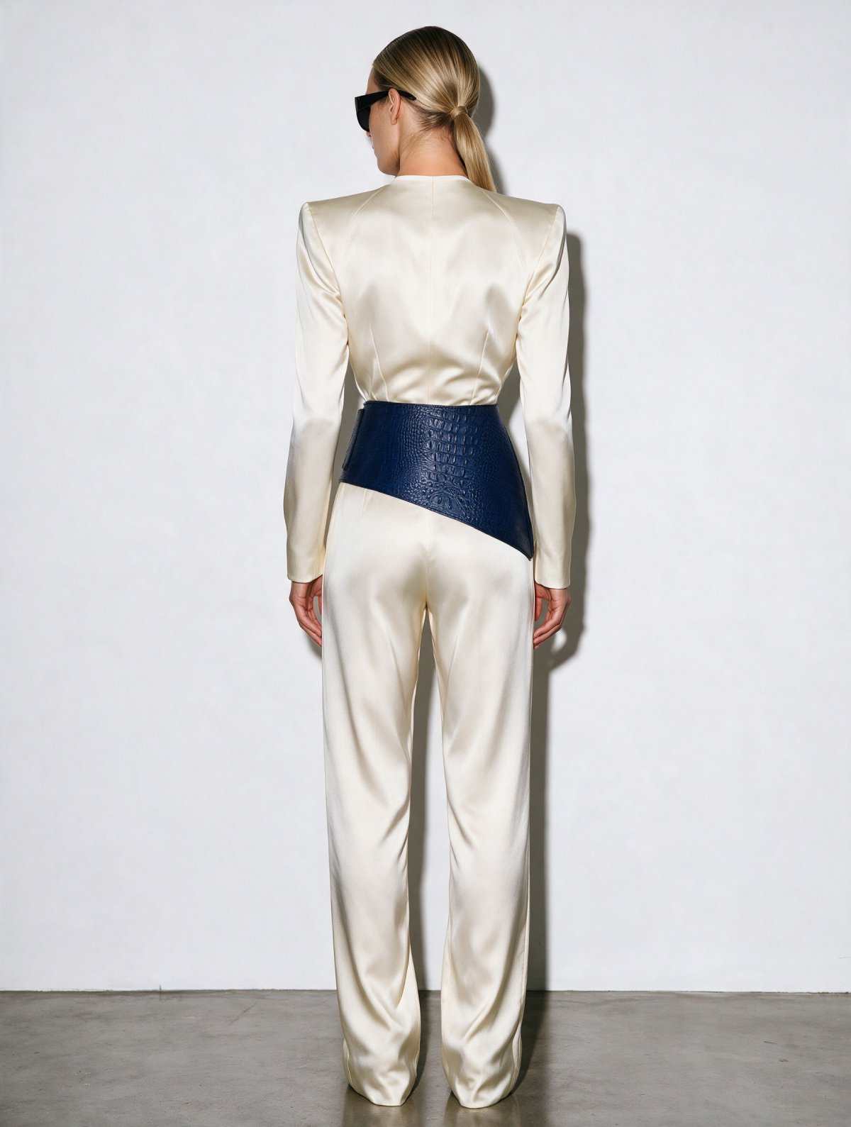 Basque EVORA Blue Crocodile-Embossed Leather