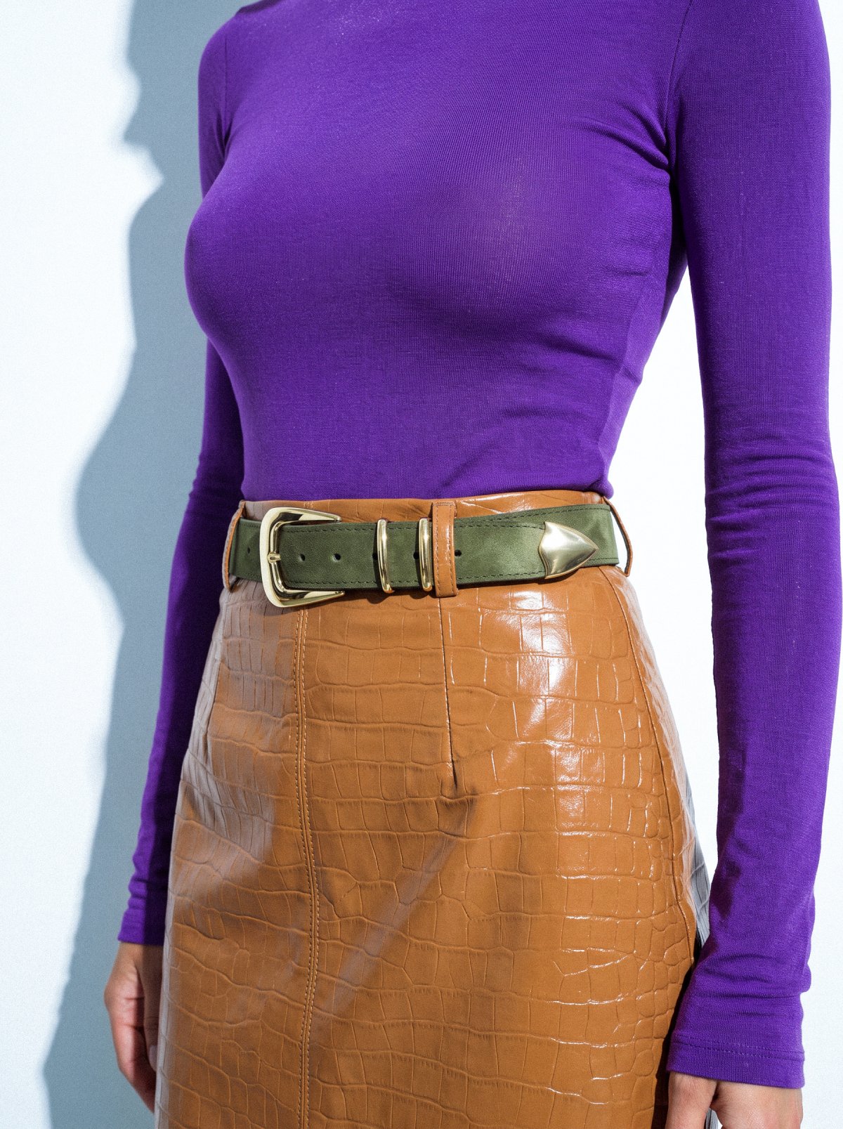 Belt SABLER Olive Suede