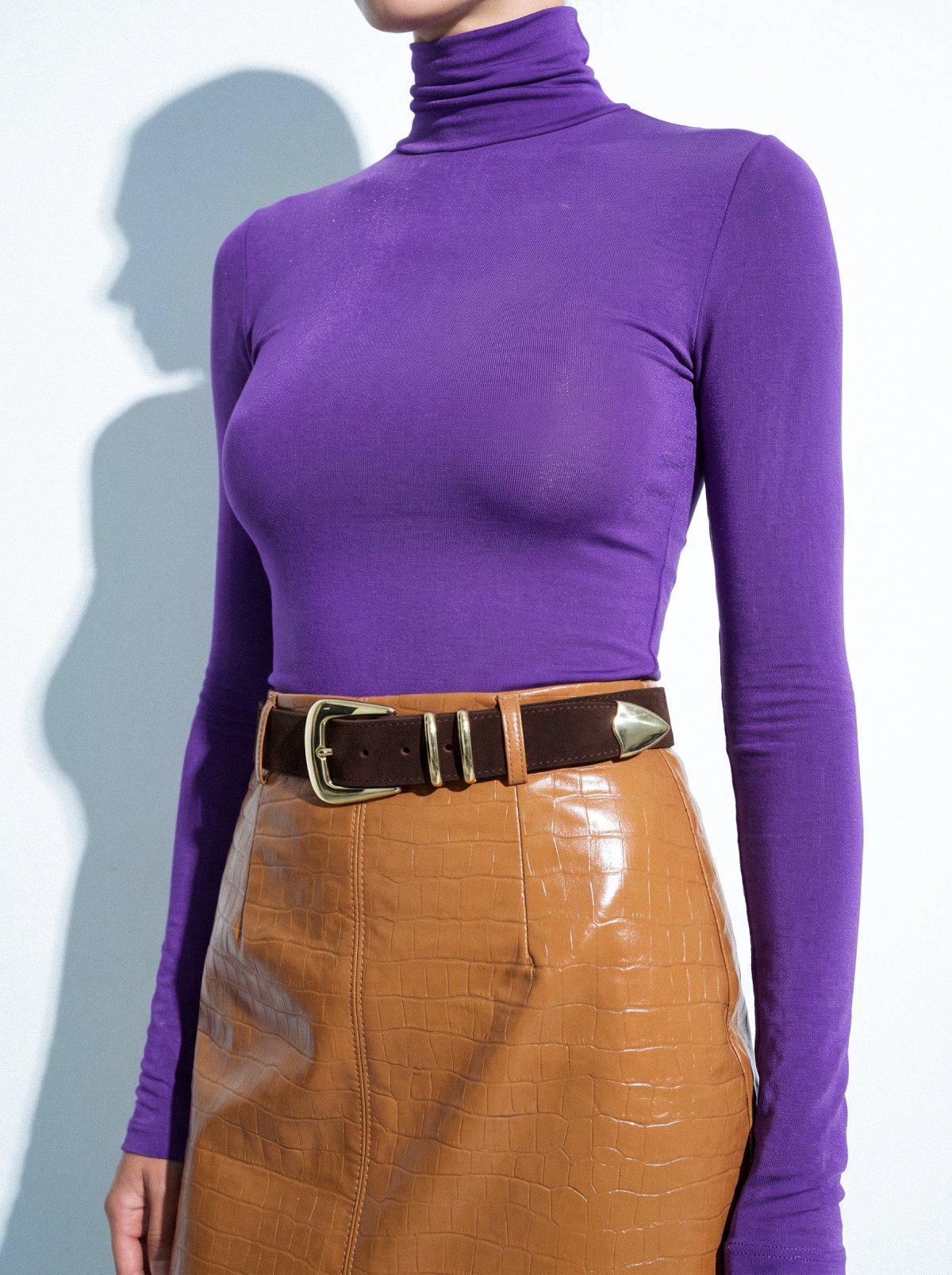 Belt SAVLER Chocolate Suede
