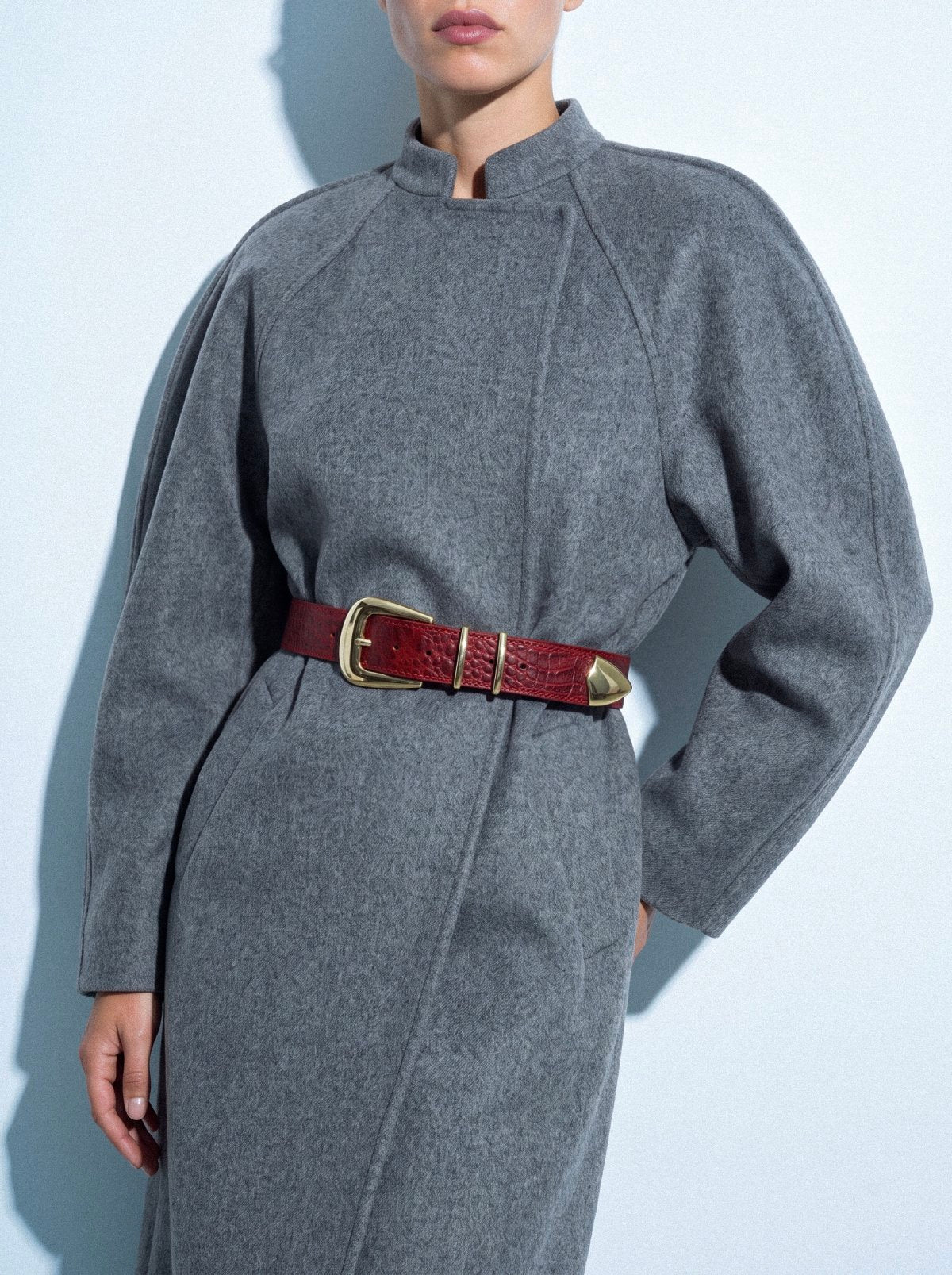 Belt SABLER Red Crocodile-Embossed Leather