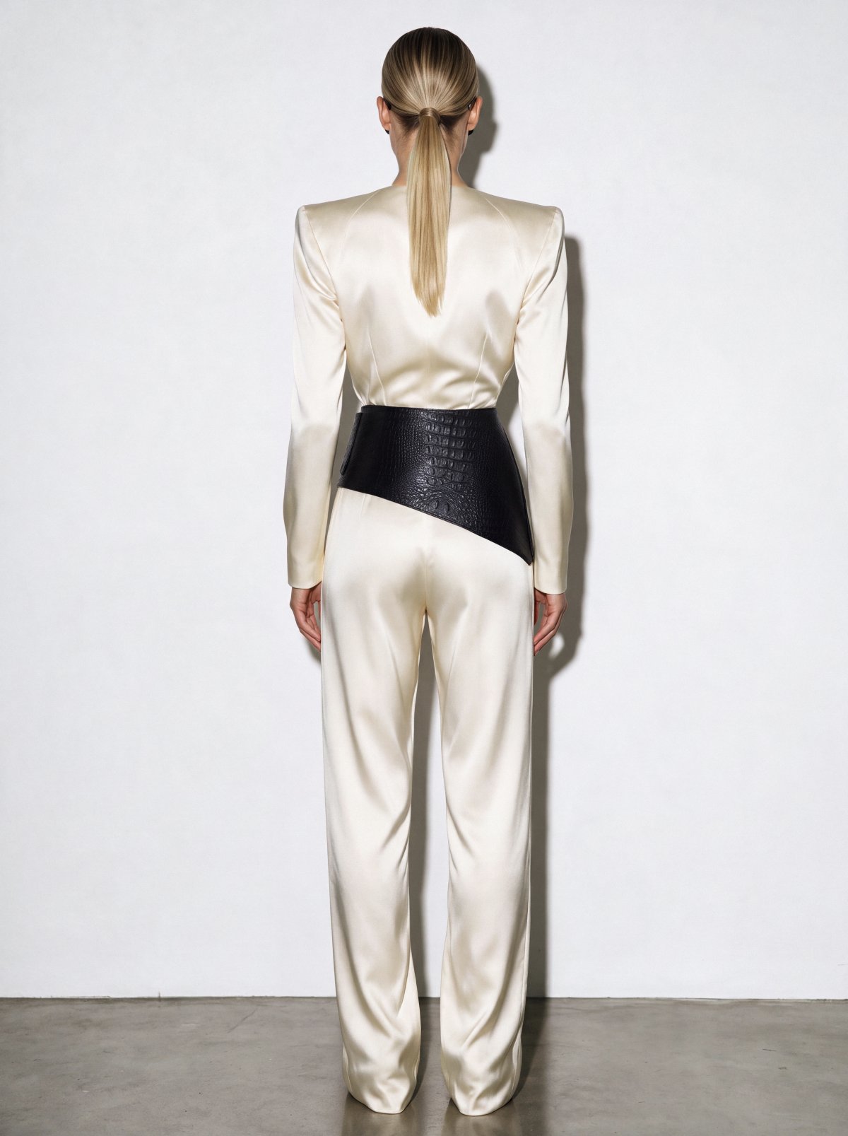 Basque EVORA Black Crocodile-Embossed Leather