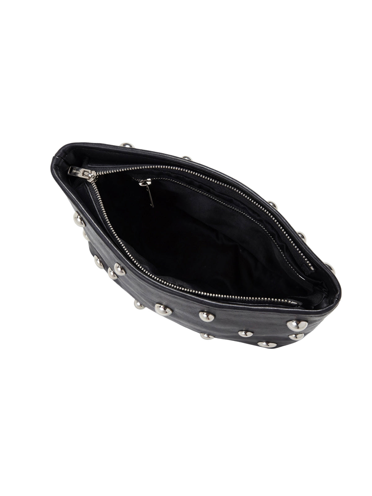 Makeup Bag with half-sphere Studs Black, L