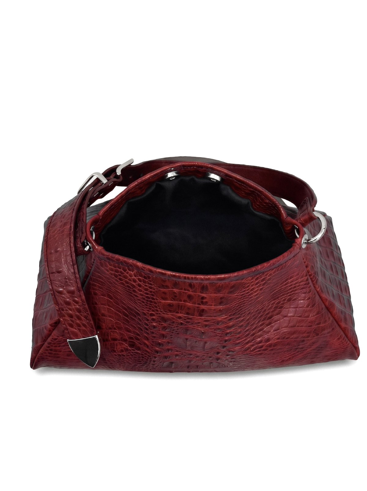 Bag FOLD Red Crocodile-Embossed Leather