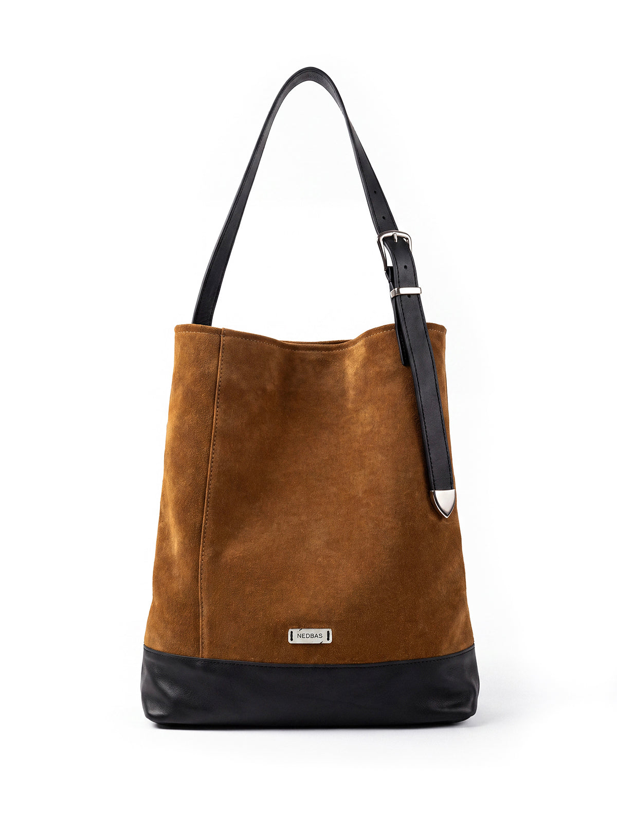 Bag AVIANA Caramel Suede with Black Natural Leather