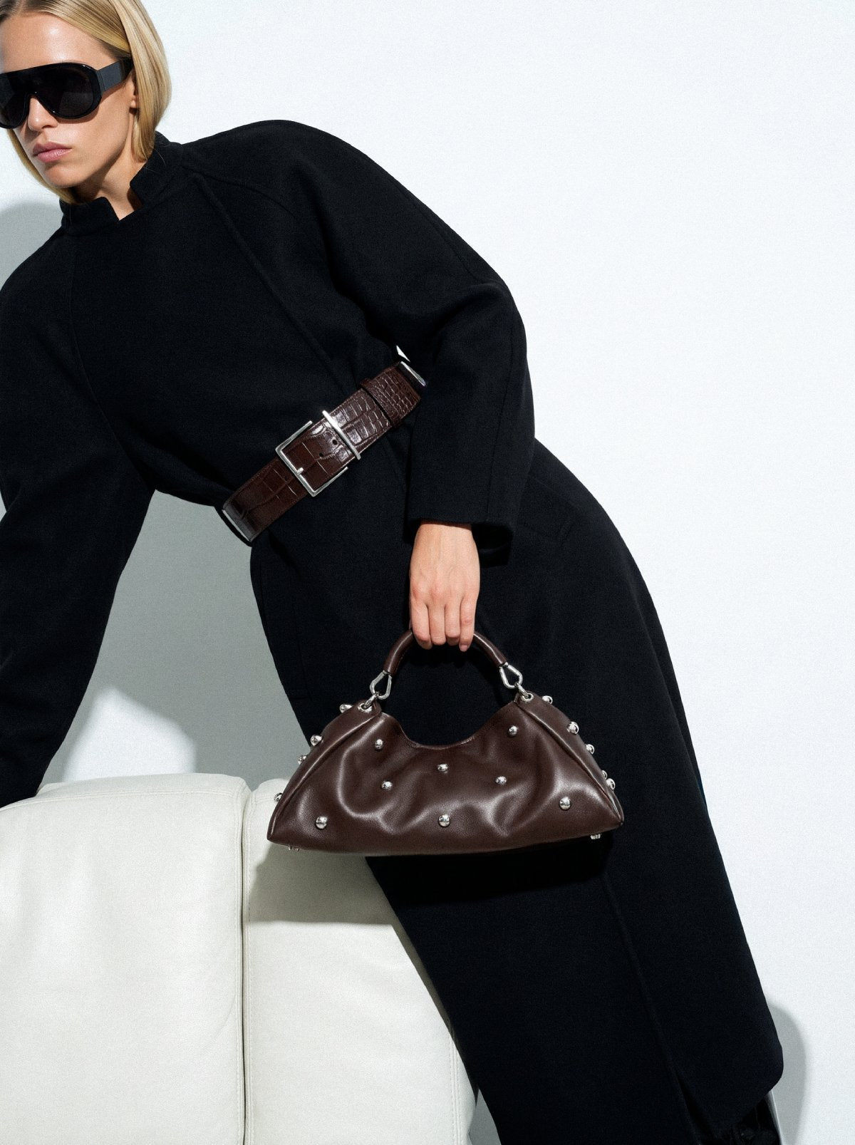 Bag ALMA Chocolate with Metal Hemispheres