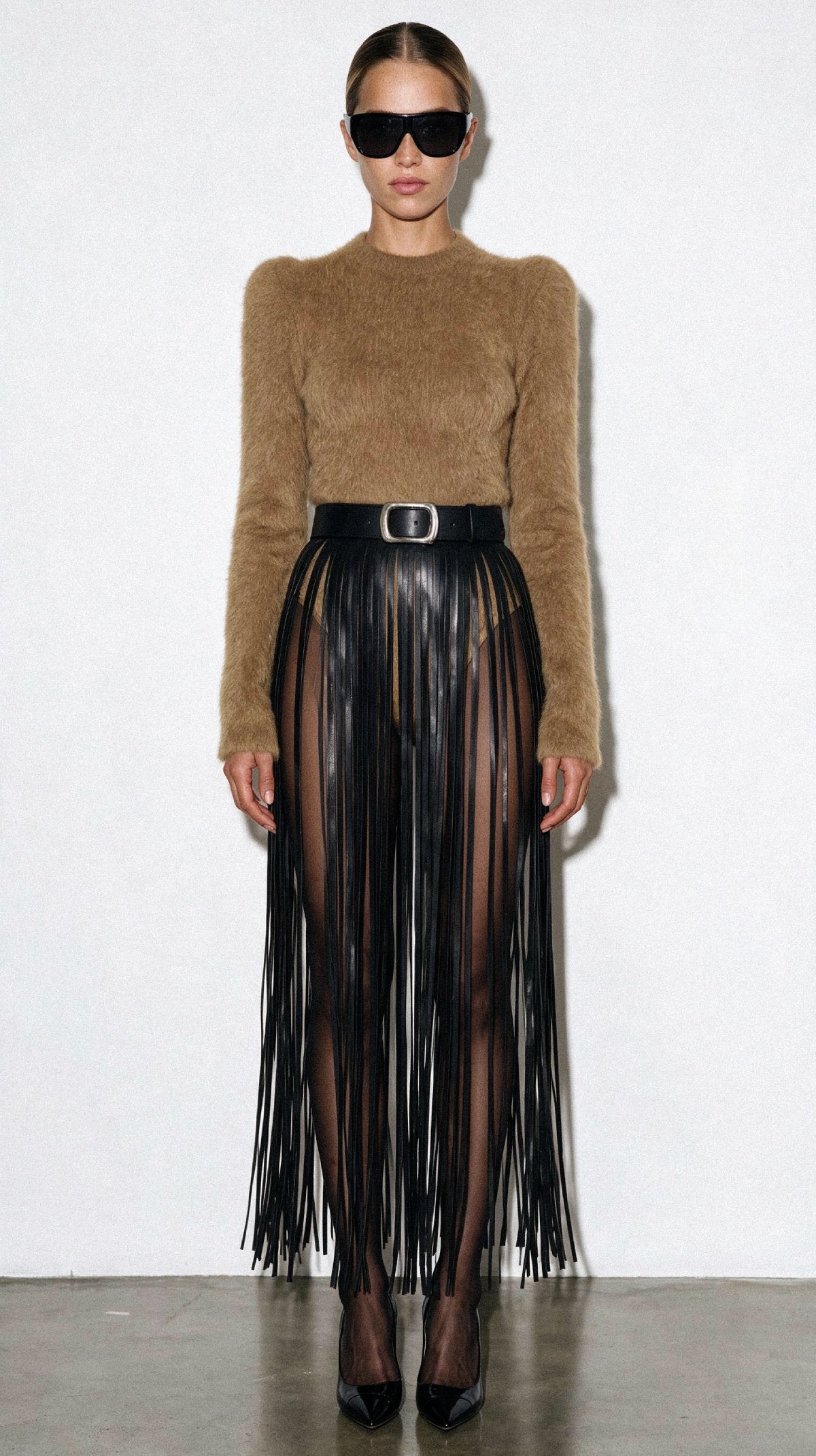 Belt ADELIA Black with Fringe