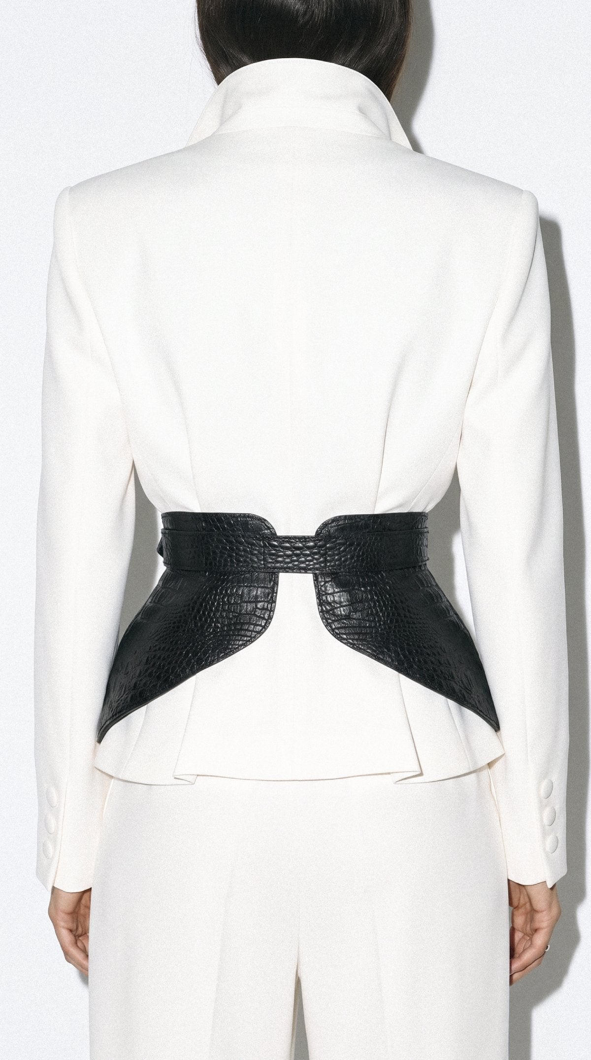 Basque CARLA Black Crocodile-Embossed Leather