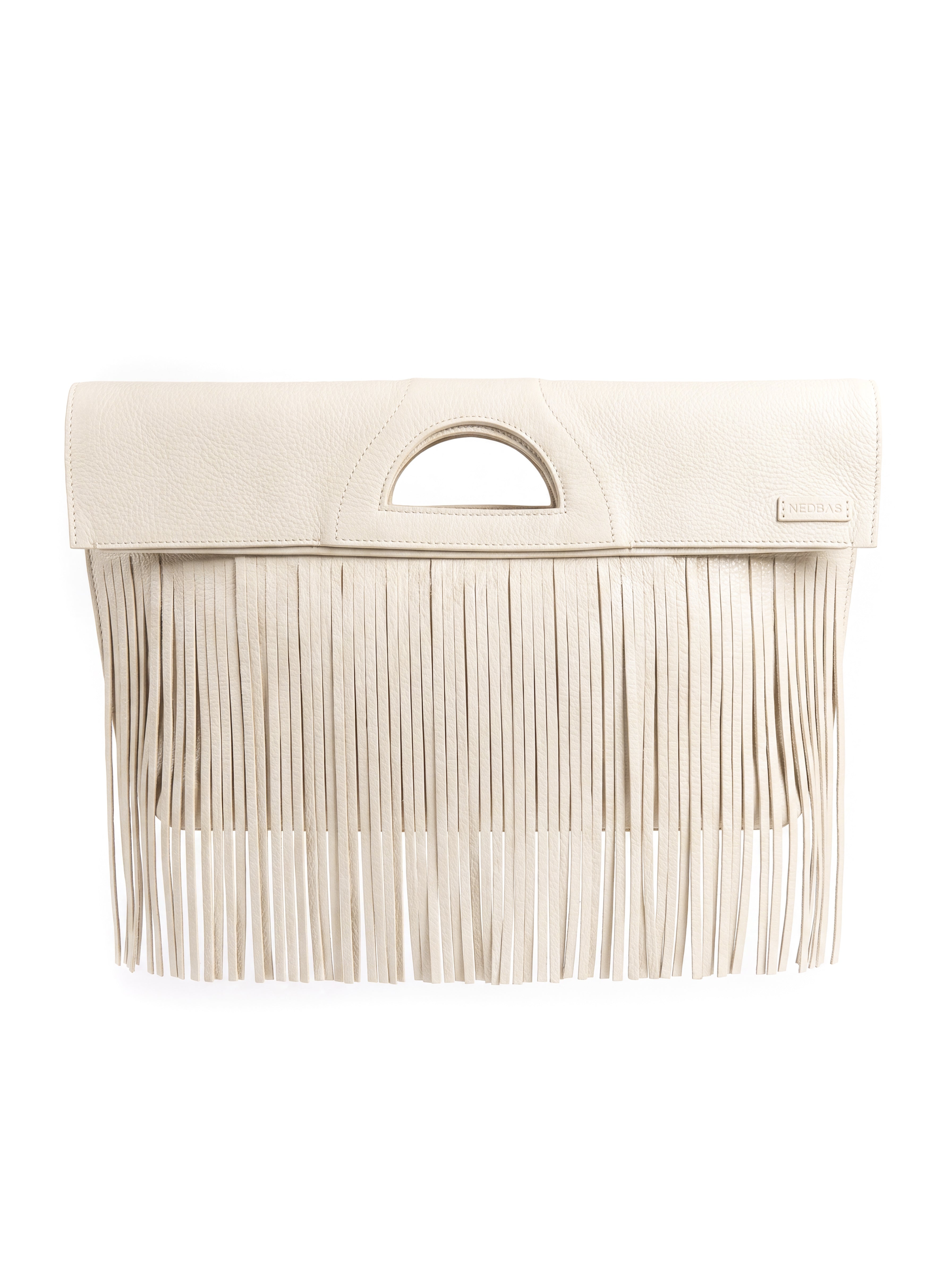 Bag RIGfringe Mini Milky White Textured Leather