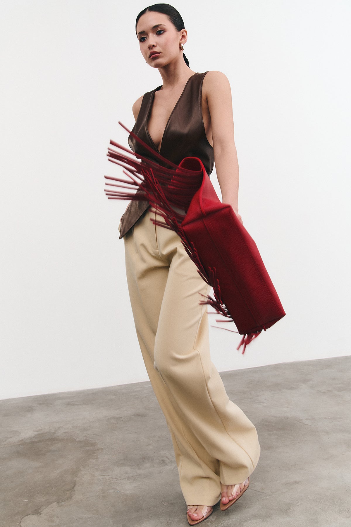 Bag RIGfringe Mini Red Textured Leather