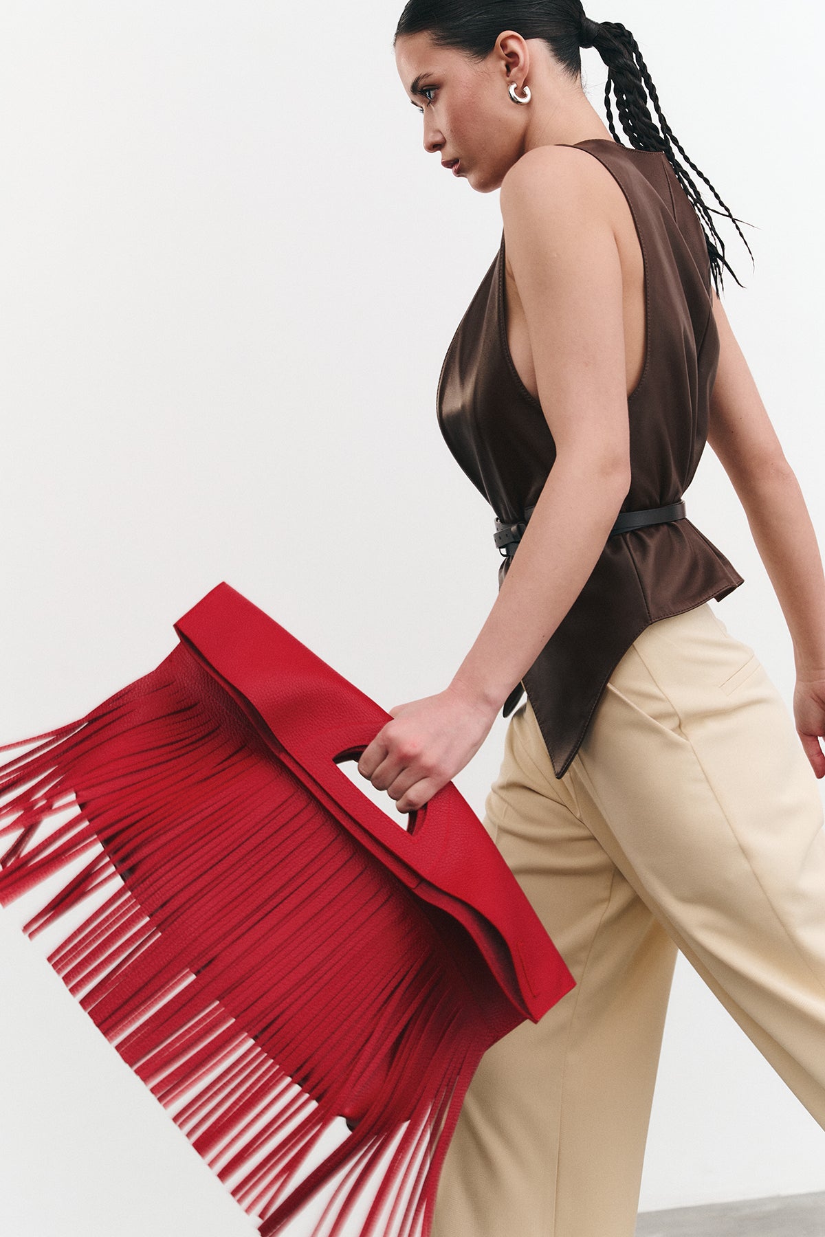 Bag RIGfringe Mini Red Textured Leather