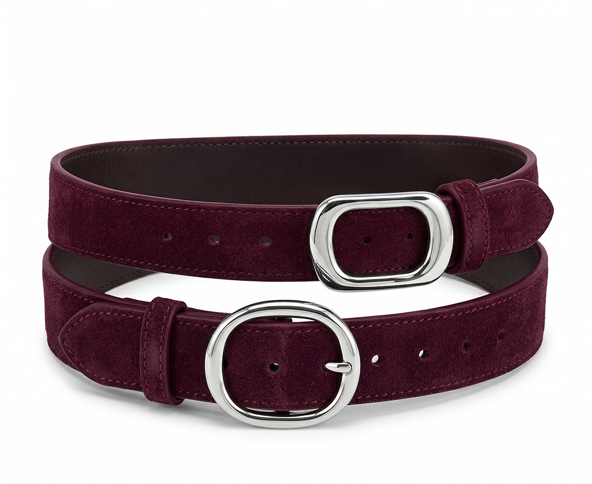 Belt NELA Burgundy Suede