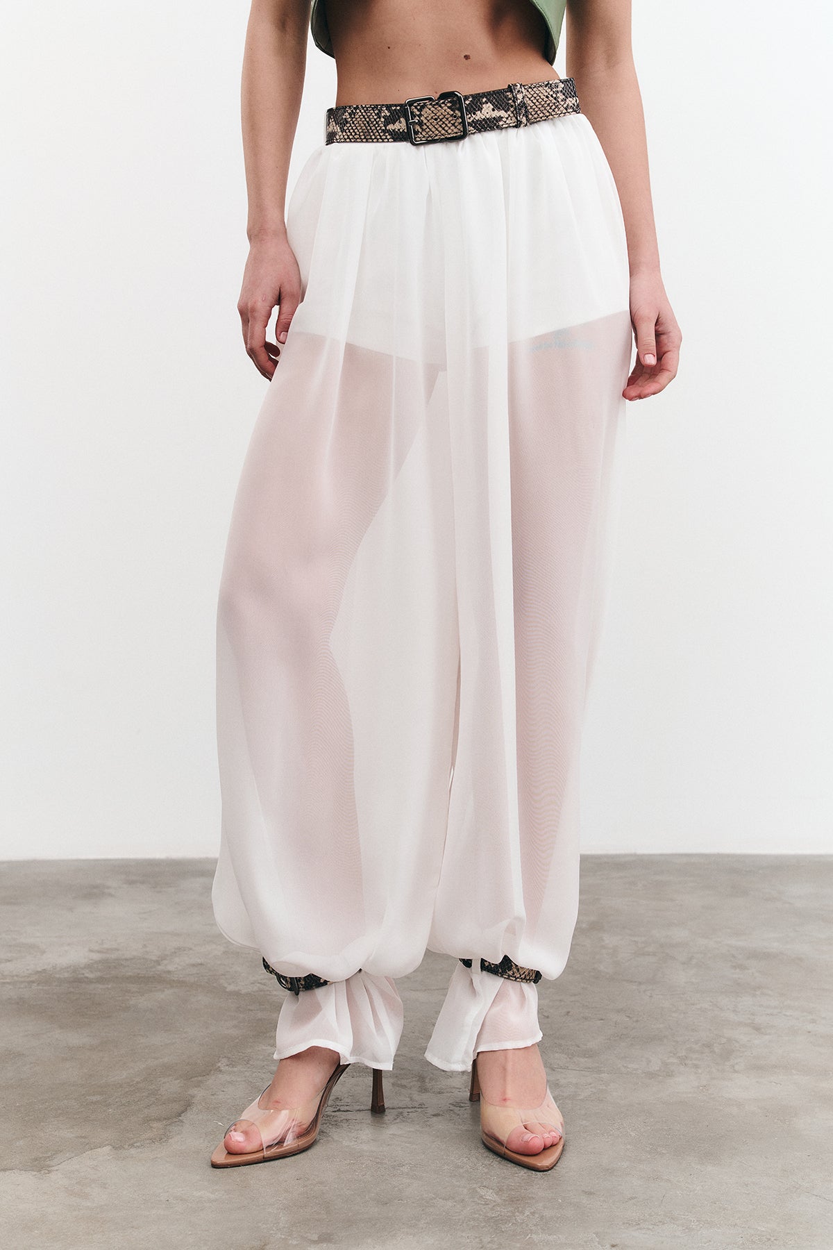 Pants with Straps Sahara White